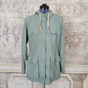Woolrich Womens Jacket Medium Rain Outdoor Hiking Anorack Classic Style M Green